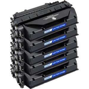 Kompatible Tonerkartuschen HP 80X – Schwarz, hohe Kapazität, 5er-Pack (CF280X)