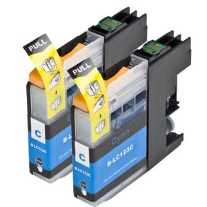 Kompatible Tintenpatronen Brother LC123 / LC121 – Cyan, hohe Kapazität, 2er-Pack