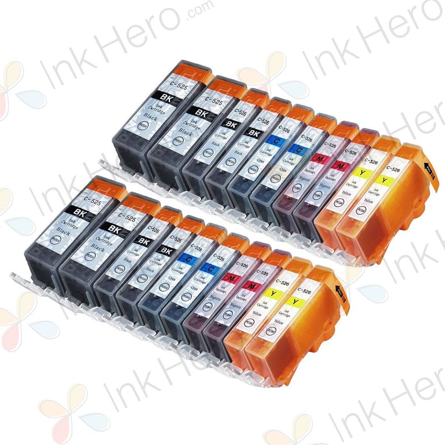 Pack de 20 Canon PGI-525 & CLI-526 cartouches d'encre compatibles (Ink Hero)